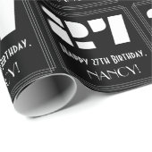 27誕生日:インスパイアアールデコ「27」と名前 ラッピングペーパー (ロールコーナー)