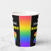 27誕生日:カラフルレインボー# 27、名前をカスタムする 紙コップ (左)