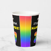 27誕生日:カラフルレインボー# 27、名前をカスタムする 紙コップ (右)