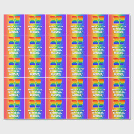 27誕生日: カラフル、おもしろいレインボーパターン# 27 ラッピングペーパー