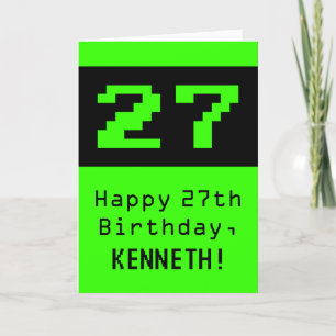 27誕生日:ネディ/オタク系のスタイル「27」と名前 カード