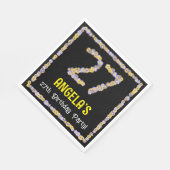 27誕生日:フローラ花数名前をカスタムする スタンダードランチョンナプキン (角)