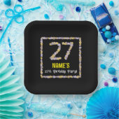 27誕生日:フローラ花数名前をカスタムする ペーパープレート (パーティー)