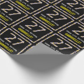 27誕生日:フローラ花数名前をカスタムする ラッピングペーパー (角)