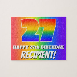 27誕生日— 数々の – 色のレインボーパターン「27」 ジグソーパズル