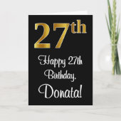 27誕生日~豪華エレガントなフェイク金ゴールドルック# カード (正面)