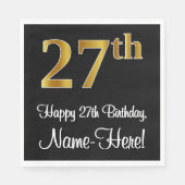 27誕生日~豪華エレガントなフェイク金ゴールドルック# スタンダードランチョンナプキン (正面)