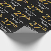 27誕生日:豪華エレガントなフェイク金ゴールドルック# ラッピングペーパー (角)