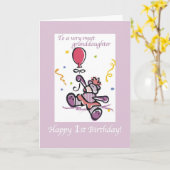 2709ファースト誕生日孫娘ベア カード (黄色い花)