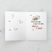 2719の幸せな第21誕生日の応援 カード (内部)