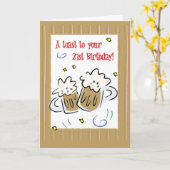 2719の幸せな第21誕生日の応援 カード (黄色い花)