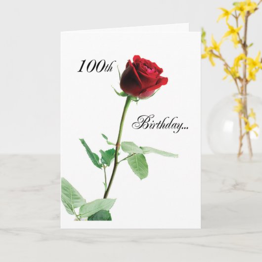 2724 Happy 100th誕生日Red Rose_O カード (黄色い花)
