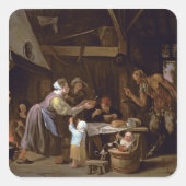 273.サティエと家族 スクエアシール (正面)