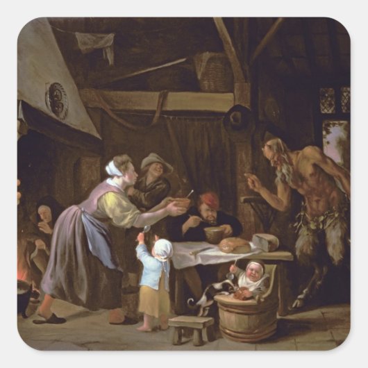 273.サティエと家族 スクエアシール (正面)