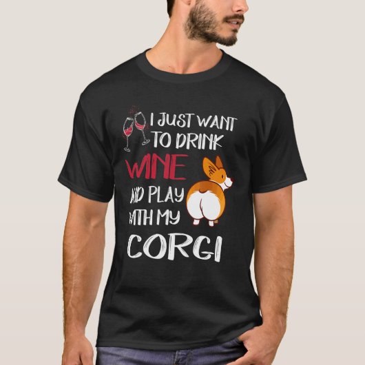 276ワインを飲みたい Tシャツ (正面)