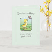 2783アヒル蝶の良いニュース期待ベビー カード (黄色い花)