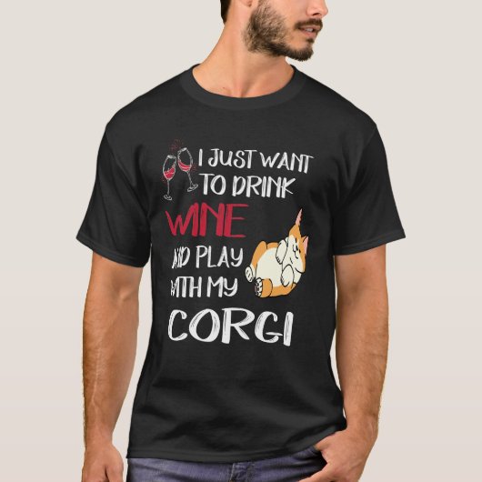 279ワインを飲みたい Tシャツ (正面)