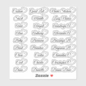 27 オリジナル ゲストリスト ネーム グレー ラブ ハート シール (シート)