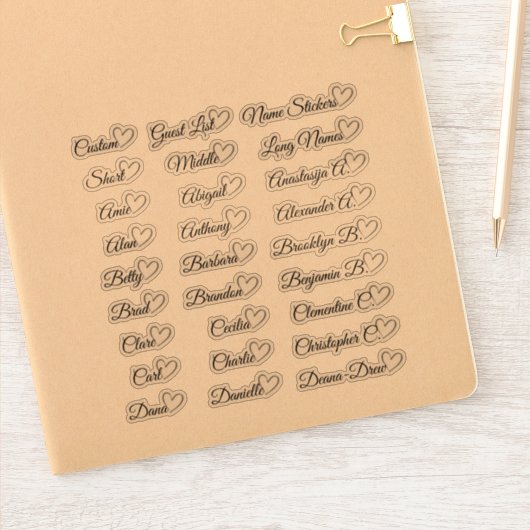 27 オリジナル ゲストリスト ネーム グレー ラブ ハート シール (ノートブック)