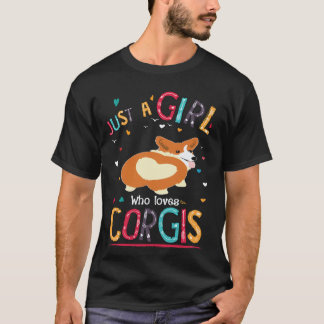 27 コーギーが大好きな女の子 Tシャツ