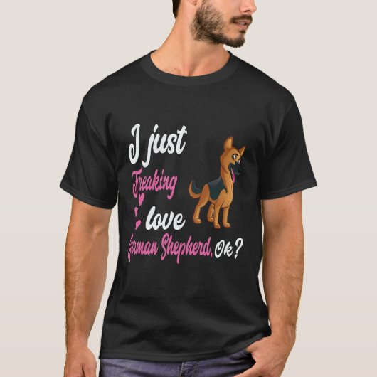 27 ジャーマンシェパード大好きですOK ジャーマン Tシャツ (正面)