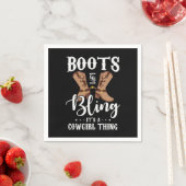 27.ブーツときらきら光るその女性のカーボーイ スタンダードカクテルナプキン (インサイチュ)