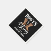 27.ブーツときらきら光るその女性のカーボーイ スタンダードカクテルナプキン (角)