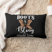 27.ブーツときらきら光るその女性のカーボーイ ランバークッション (ブランケット)