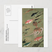 27.諸魚図,若冲日本芸術文化寒中諸魚 ポストカード (正面/裏面)