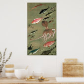 27. 諸魚図, 若冲 Various Fishes, Jakuchū, Japan Art ポスター (キッチン)