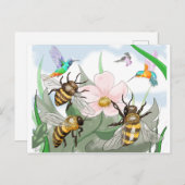 27.鳥と蜂 ポストカード (正面/裏面)