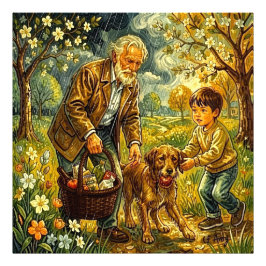 27.03" x 27.03 Grandpa Rainy Day フォトプリント