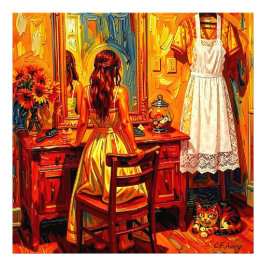 27.03" x 27.03 Trendy Art - Girl Fantasy フォトプリント