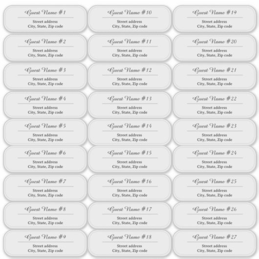 27 Custom Clear or White Wedding Guest Address  シール (正面)