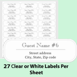 27 Custom Clear or White Wedding Guest Address シール