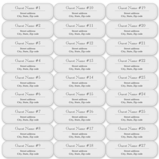 27 Custom Clear or White Wedding Guest Address  シール (正面)