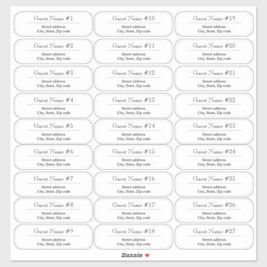 27 Custom Clear or White Wedding Guest Address  シール (シート)