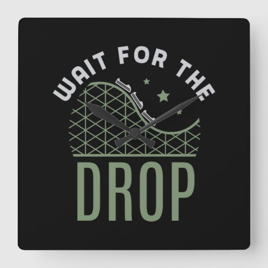 27.Roller coaster Wait For The Drop スクエア壁時計 (正面)