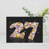 27thバースデーパーティー、花の文字 招待状 (スタンド正面)