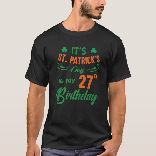 27th誕生日セントパトリックの日パーティーメンズ27 tシャツ (正面)