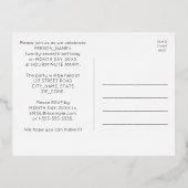 27th誕生日パーティー～アールデコスタイル"27" +名前 箔招待状ポストカード (裏面)