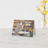27th Birthday Cute Ginger Kitty Cat Bubble Bath カード (黄色い花)