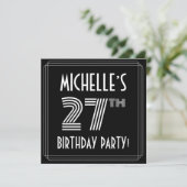 27th Birthday Party:アールデコスタイル(名前をカスタムする付) 招待状 (スタンド正面)