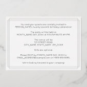 27th Birthday Party —アールデコスタイル「27」 +名前 箔招待状 (裏面)