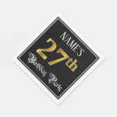 27th Birthday Party – スクリプファンシート、フェイク金ゴールド・ルック スタンダードランチョンナプキン (角)