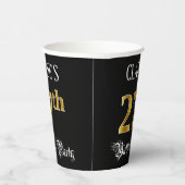 27th Birthday Party — Fancy Script, Faux Gold Look 紙コップ (右)