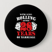 28おもしろい周年記念結婚したカップル28年 缶バッジ (正面)