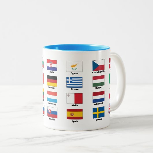 28のEU国の国旗 ツートーンマグカップ (正面右)