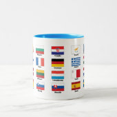 28のEU国の国旗 ツートーンマグカップ (中央)