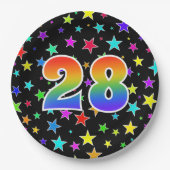 28イベント:はっきりした,おもしろい,レインボーカラフル28 ペーパープレート (正面)